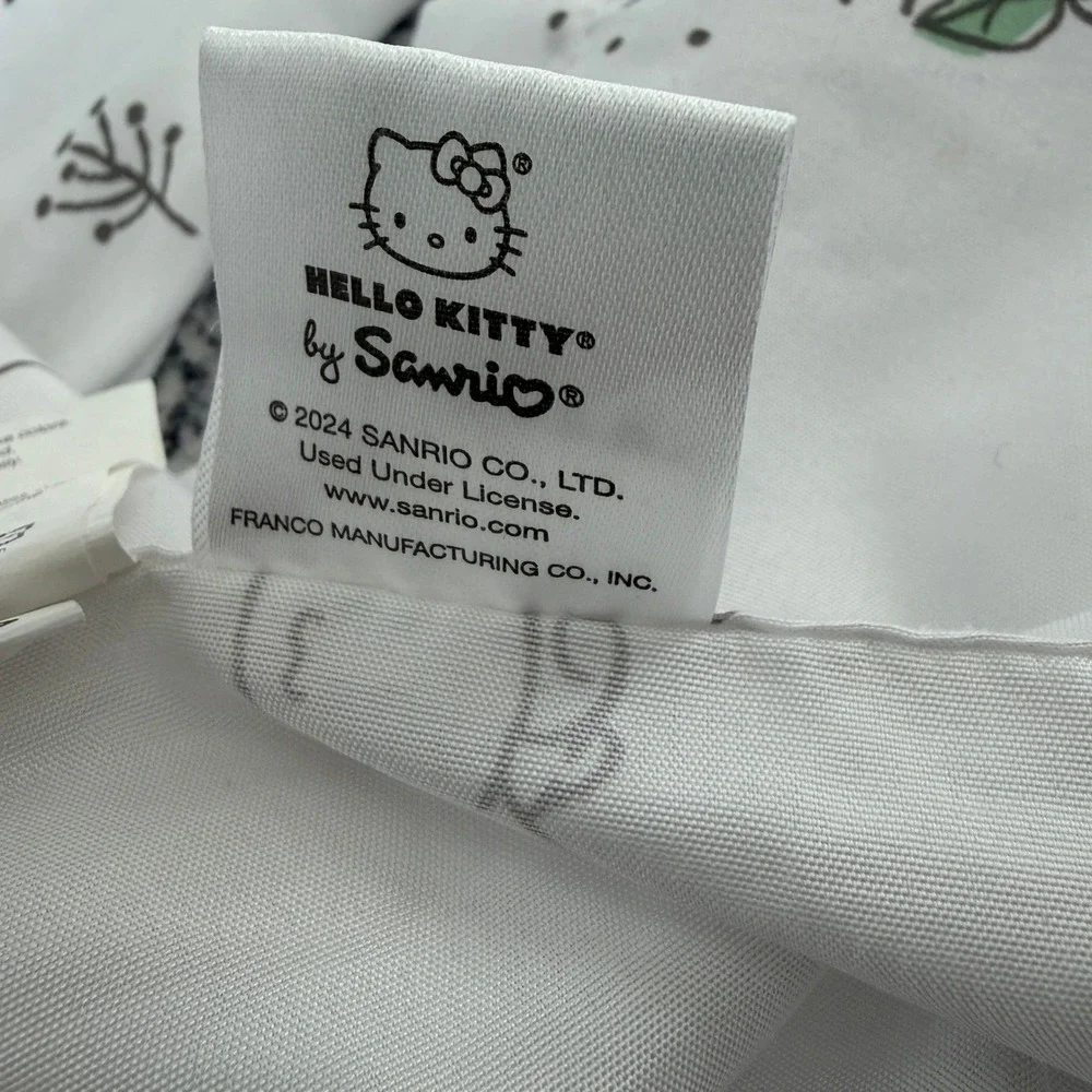 Sanrio Hello Kitty My Melody Cinnamoroll Twin Flat Sheet White Kids Bedding